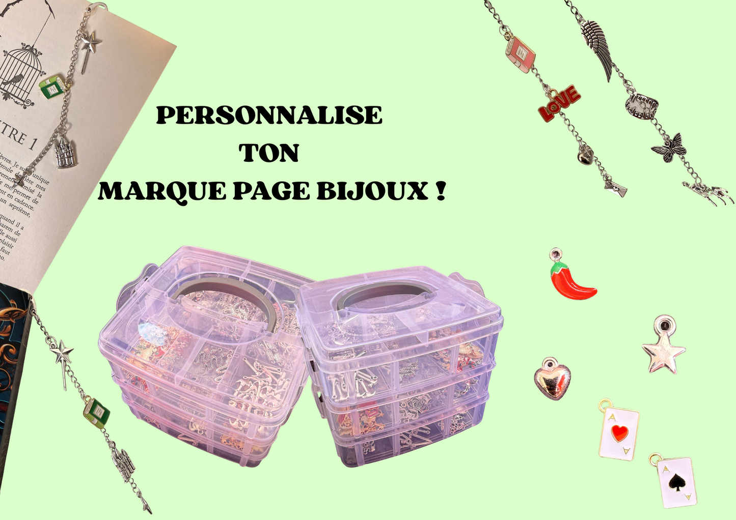 Marque-pages bijoux Personnalisable